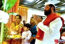 ‘वर्षा’ निवासस्थानी मुख्यमंत्र्यांच्या हस्ते श्री गणरायाची प्रतिष्ठापना