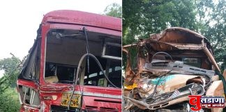 407 व एसटी.बसची भिषण धडक ; 1 ठार
